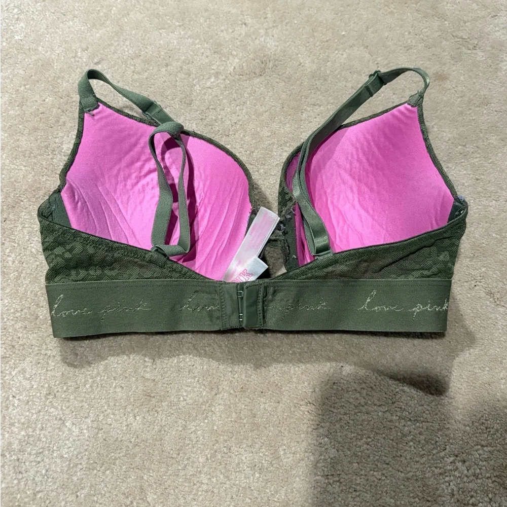PINK Victoria's Secret Olive Lace Bra - Picture 3 of 4